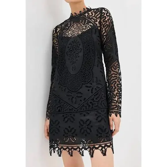 Ulla Johnson Eleni Noir Black Lace Dress 6